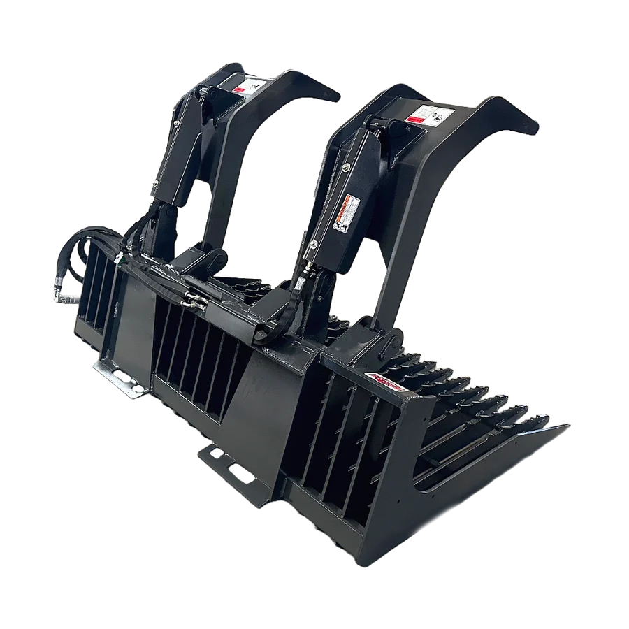 Stout Skid Steer Heavy Duty 3" Tine Spacing Rock Bucket Grapple with Skid Steer Quick Attach - Image 5