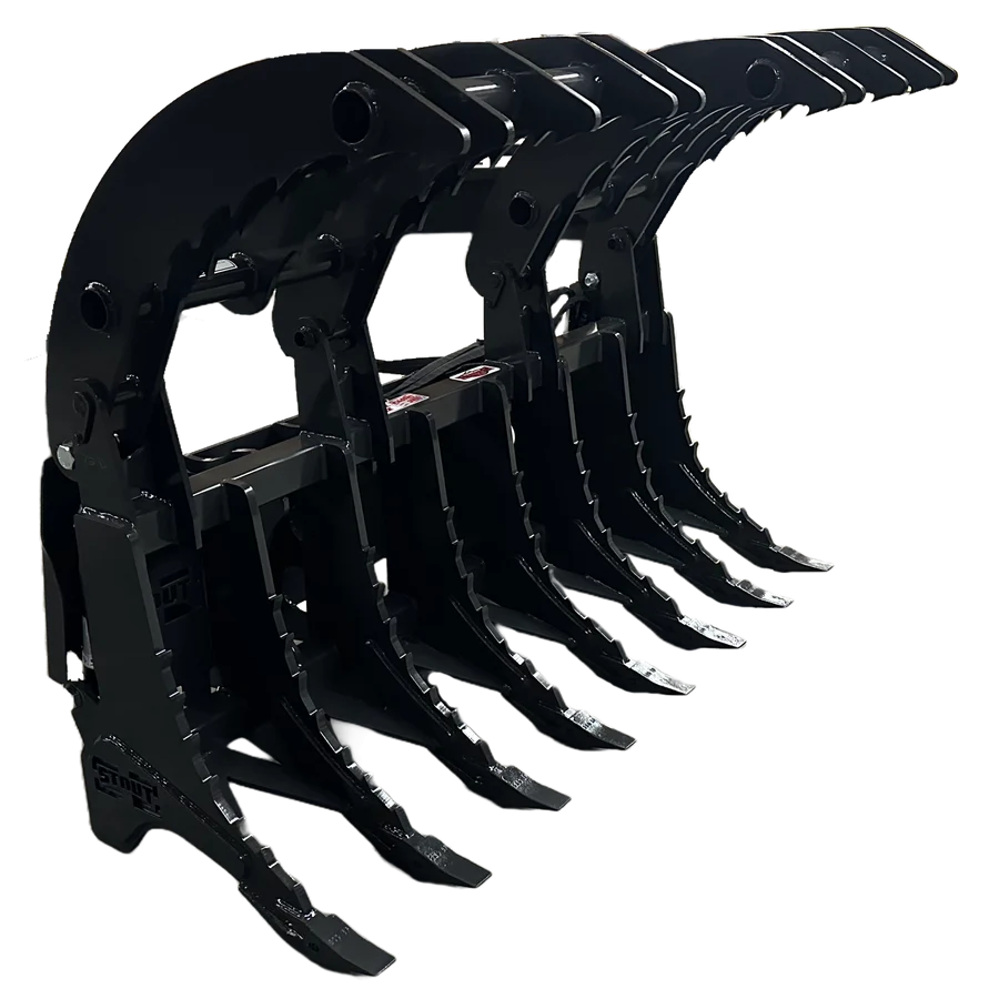 Stout Skid Steer XHD Root Rake Clam Grapple With Dual Grapples and Skid Steer Quick Attach - Image 14