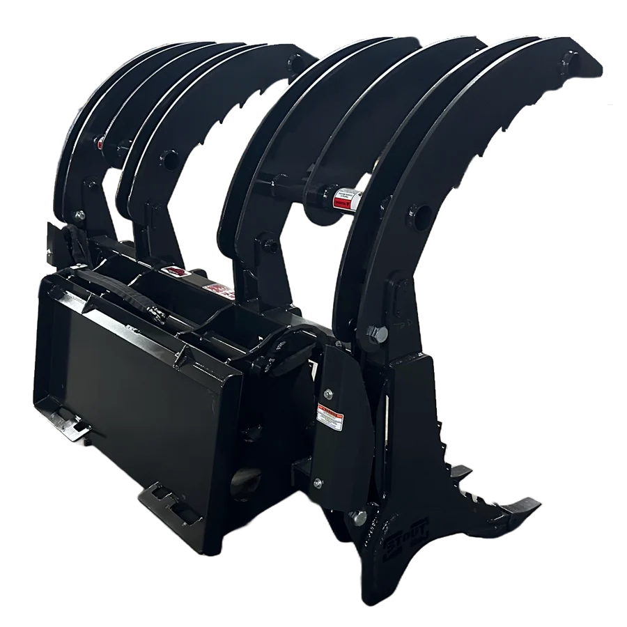 Stout Skid Steer XHD Root Rake Clam Grapple With Dual Grapples and Skid Steer Quick Attach - Image 10