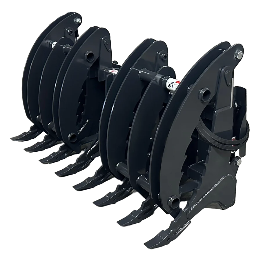 Stout Skid Steer XHD Root Rake Clam Grapple With Dual Grapples and Skid Steer Quick Attach - Image 3