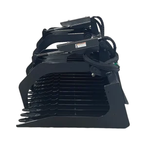 Stout Skid Steer Heavy Duty 3″ Tine Spacing Rock Bucket Grapple with Skid Steer Quick Attach