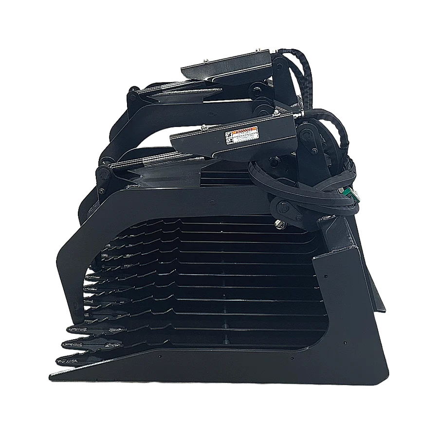 Stout Skid Steer Heavy Duty 3" Tine Spacing Rock Bucket Grapple with Skid Steer Quick Attach - Image 2