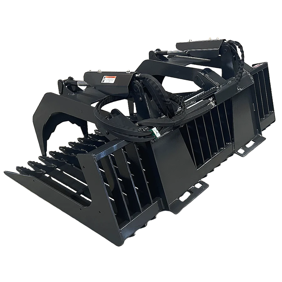 Stout Skid Steer Heavy Duty 3" Tine Spacing Rock Bucket Grapple with Skid Steer Quick Attach - Image 3