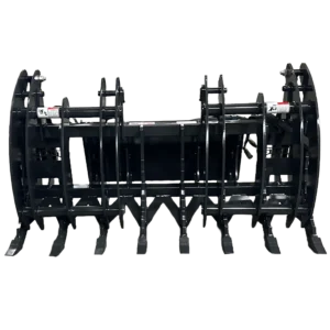 Stout Skid Steer XHD Root Rake Clam Grapple With Dual Grapples and Skid Steer Quick Attach