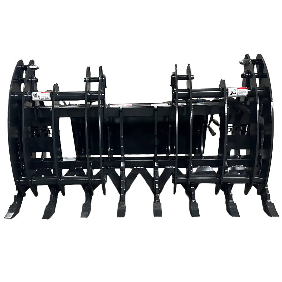Stout Skid Steer XHD Root Rake Clam Grapple With Dual Grapples and Skid Steer Quick Attach - Image 2