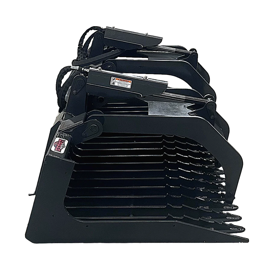 Stout Skid Steer Heavy Duty 3" Tine Spacing Rock Bucket Grapple with Skid Steer Quick Attach - Image 6