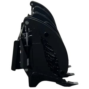 Stout Skid Steer XHD Root Rake Clam Grapple With Single Grapple and Skid Steer Quick Attach