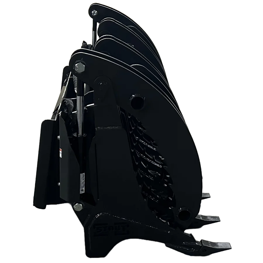 Stout Skid Steer XHD Root Rake Clam Grapple With Dual Grapples and Skid Steer Quick Attach - Image 11