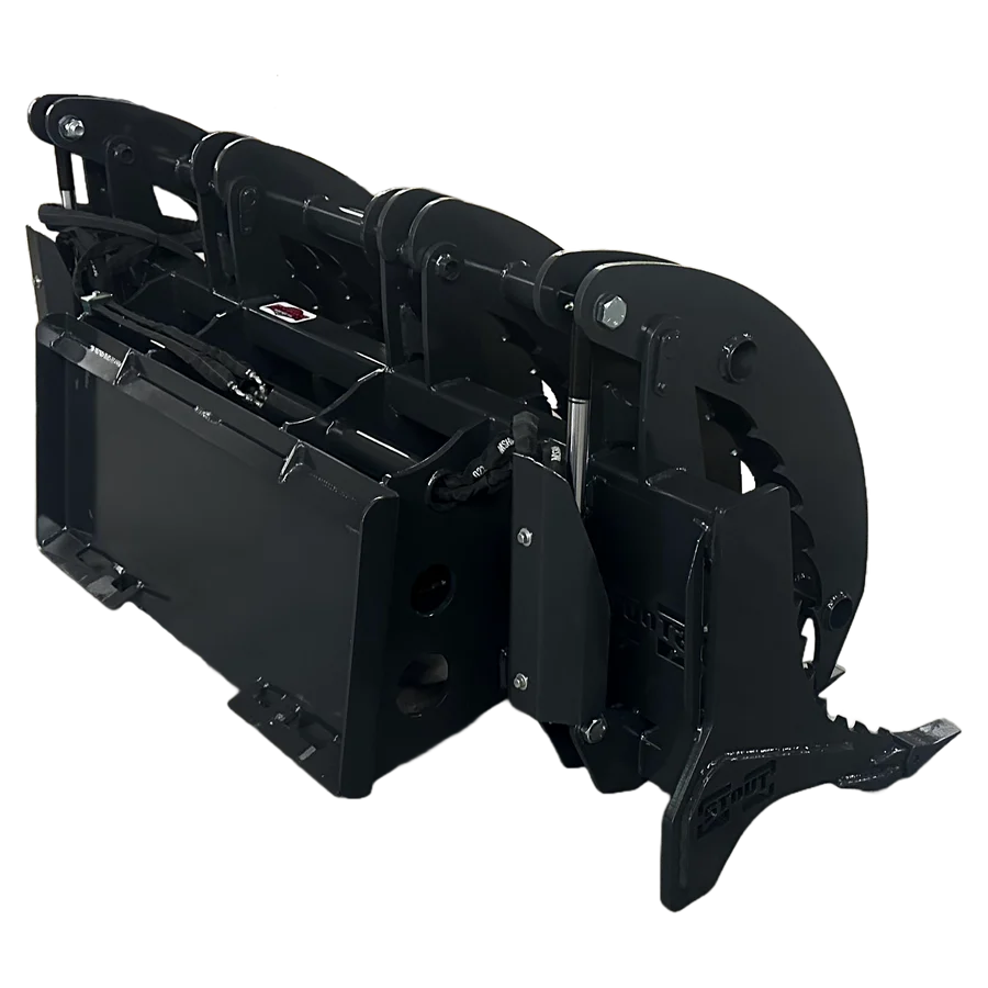 Stout Skid Steer XHD Root Rake Clam Grapple With Single Grapple and Skid Steer Quick Attach - Image 14