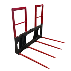Stout 4-tine HD Bale Spear w/Skid Steer Quick Attach