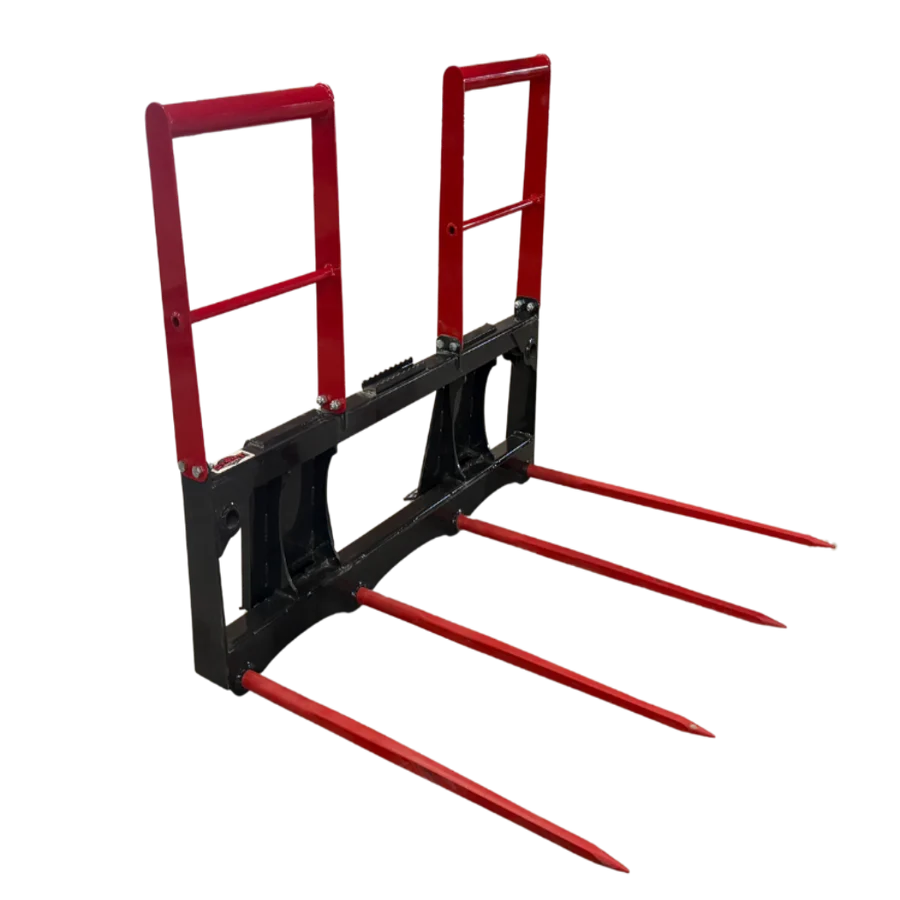 Stout 4-tine HD Bale Spear w/Skid Steer Quick Attach - Image 2
