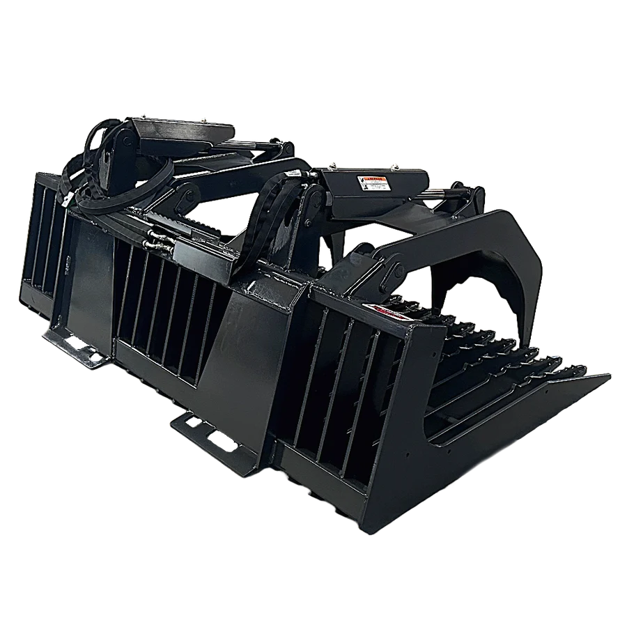 Stout Skid Steer Heavy Duty 3" Tine Spacing Rock Bucket Grapple with Skid Steer Quick Attach - Image 4