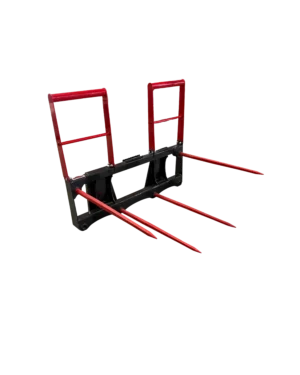 Stout 4-tine HD Bale Spear w/Skid Steer Quick Attach