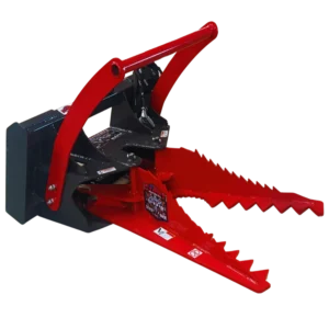 Stout Silverback Tree and Post Puller with skid steer quick attach