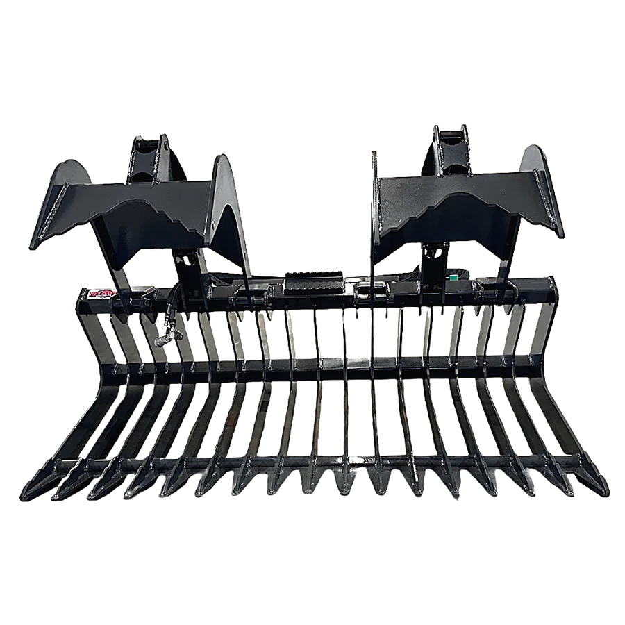 Stout Skid Steer XHD Brush and Root Grapple with 4" tine spacing and Skid Steer Quick Attach - Image 2
