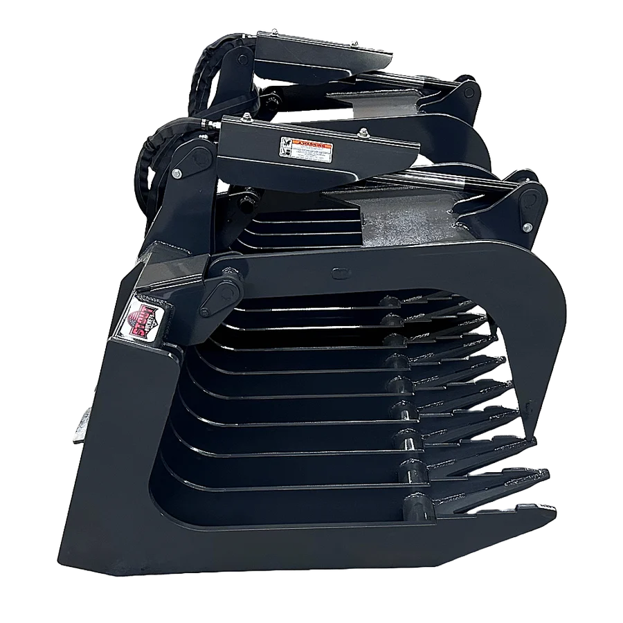 Stout Skid Steer XHD Brush and Root Grapple with 4" tine spacing and Skid Steer Quick Attach - Image 4
